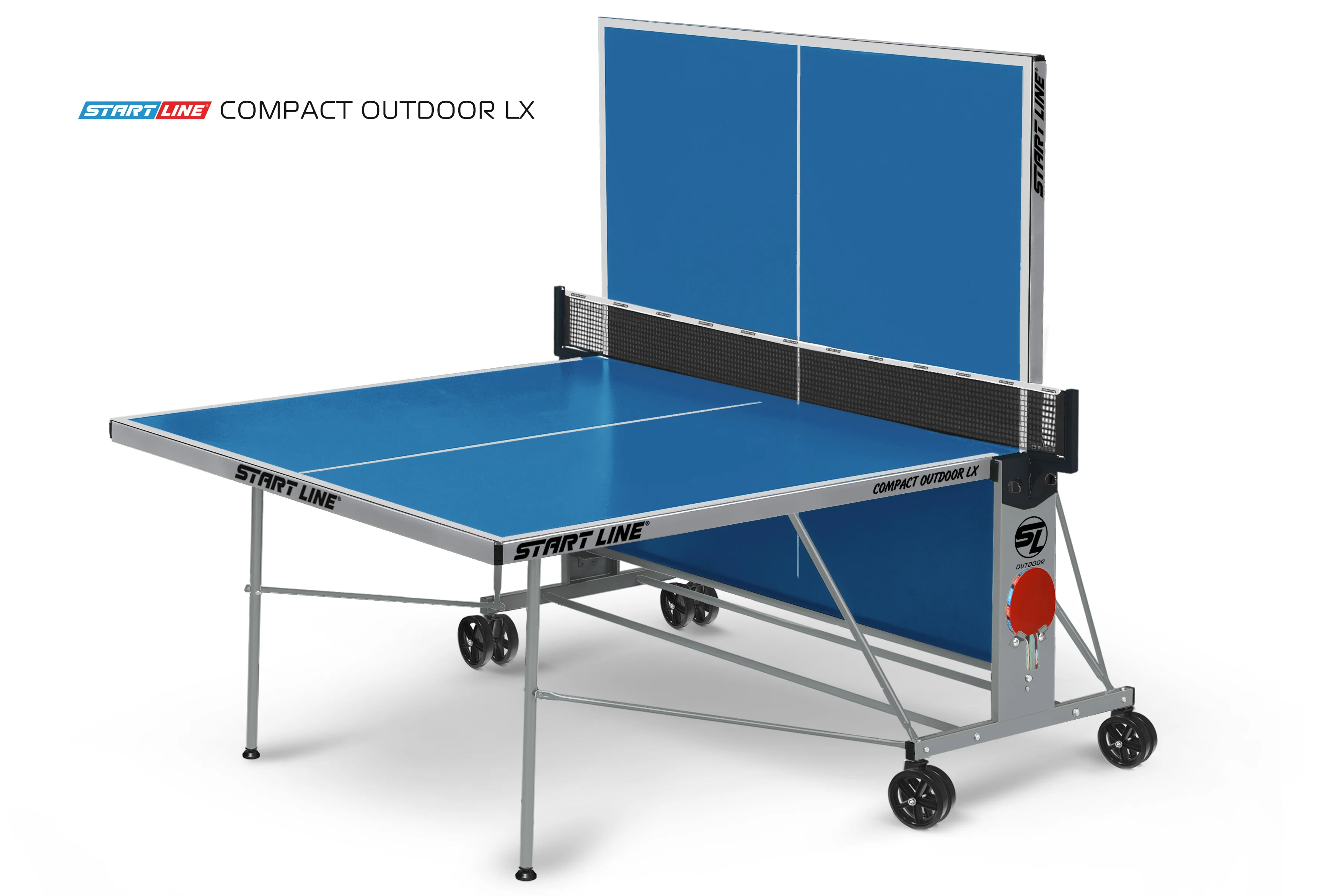 Реальное фото Стол теннисный Compact-2 LX  Всепогодный 6 Синий от магазина Спортев