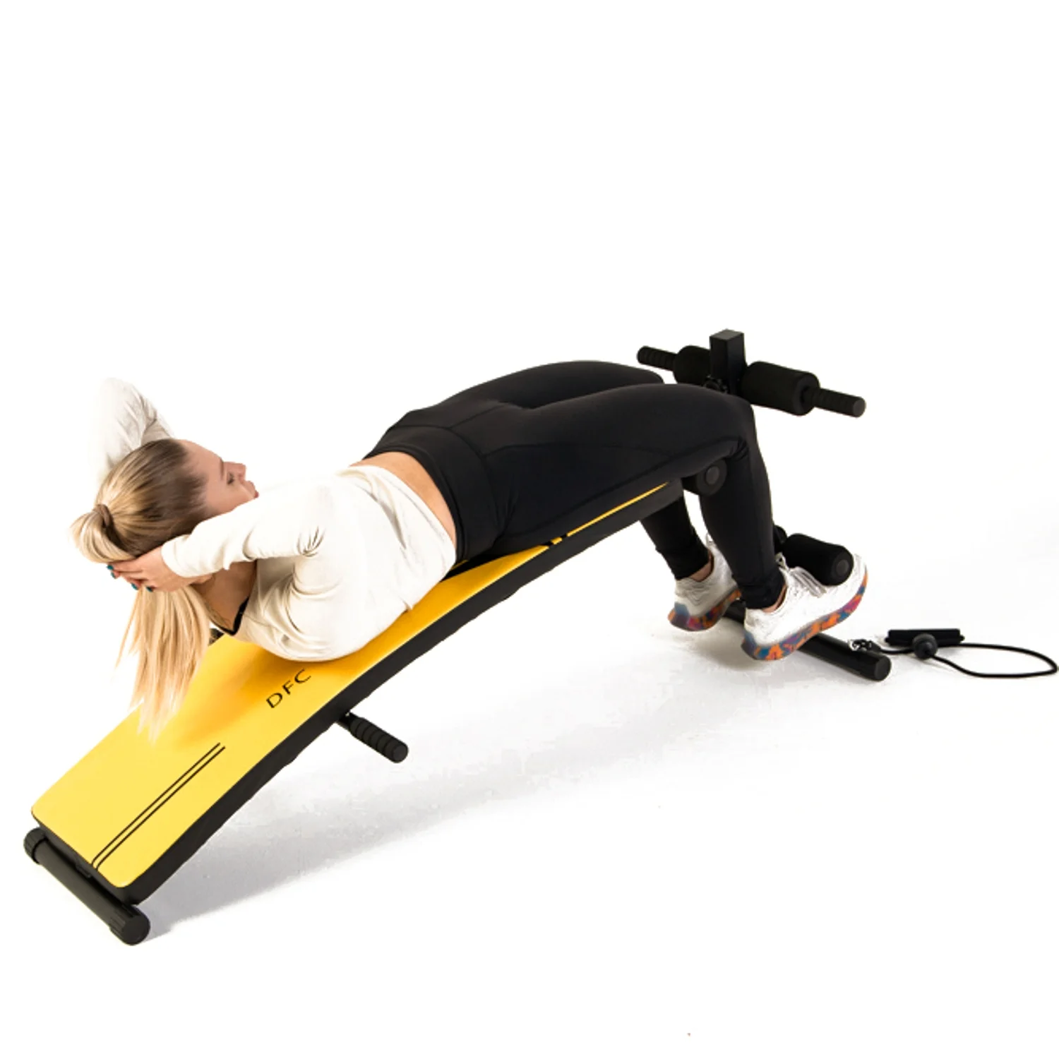 Реальное фото Скамья для пресса DFC гантели, эспандеры D102RY от магазина Спортев