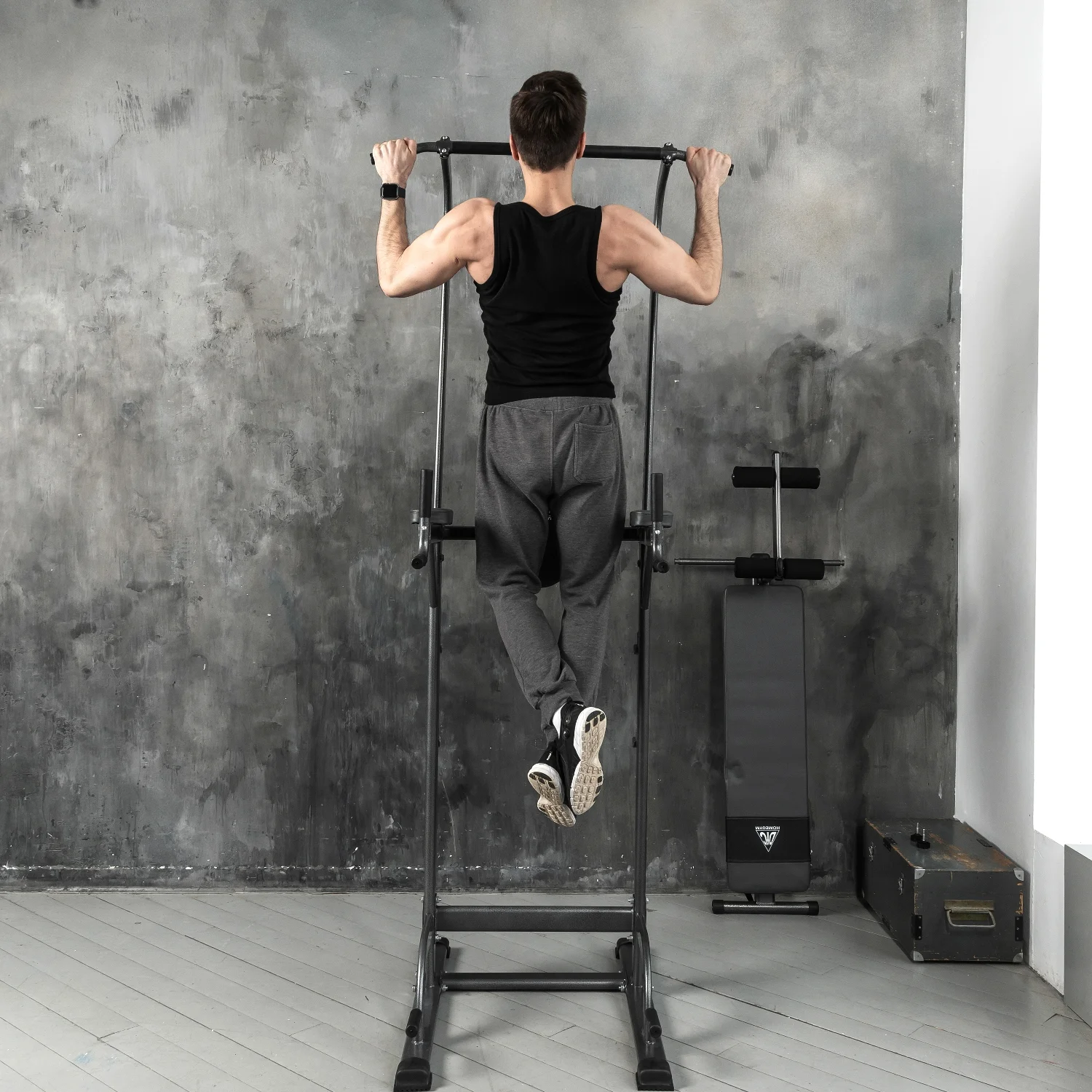 Реальное фото Турник-брусья со скамьей DFC Power Tower G003 от магазина Спортев