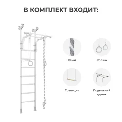 Домашний спортивный комплекс ROMANA Р5  (белый антик золото/черный) 