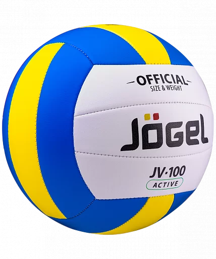 Реальное фото Мяч волейбольный Jogel JV-100 синий/желтый 19883 от магазина СпортЕВ