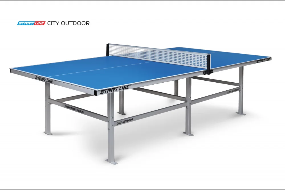 Реальное фото Стол теннисный City Всепогодный с сеткой Синий от магазина Спортев