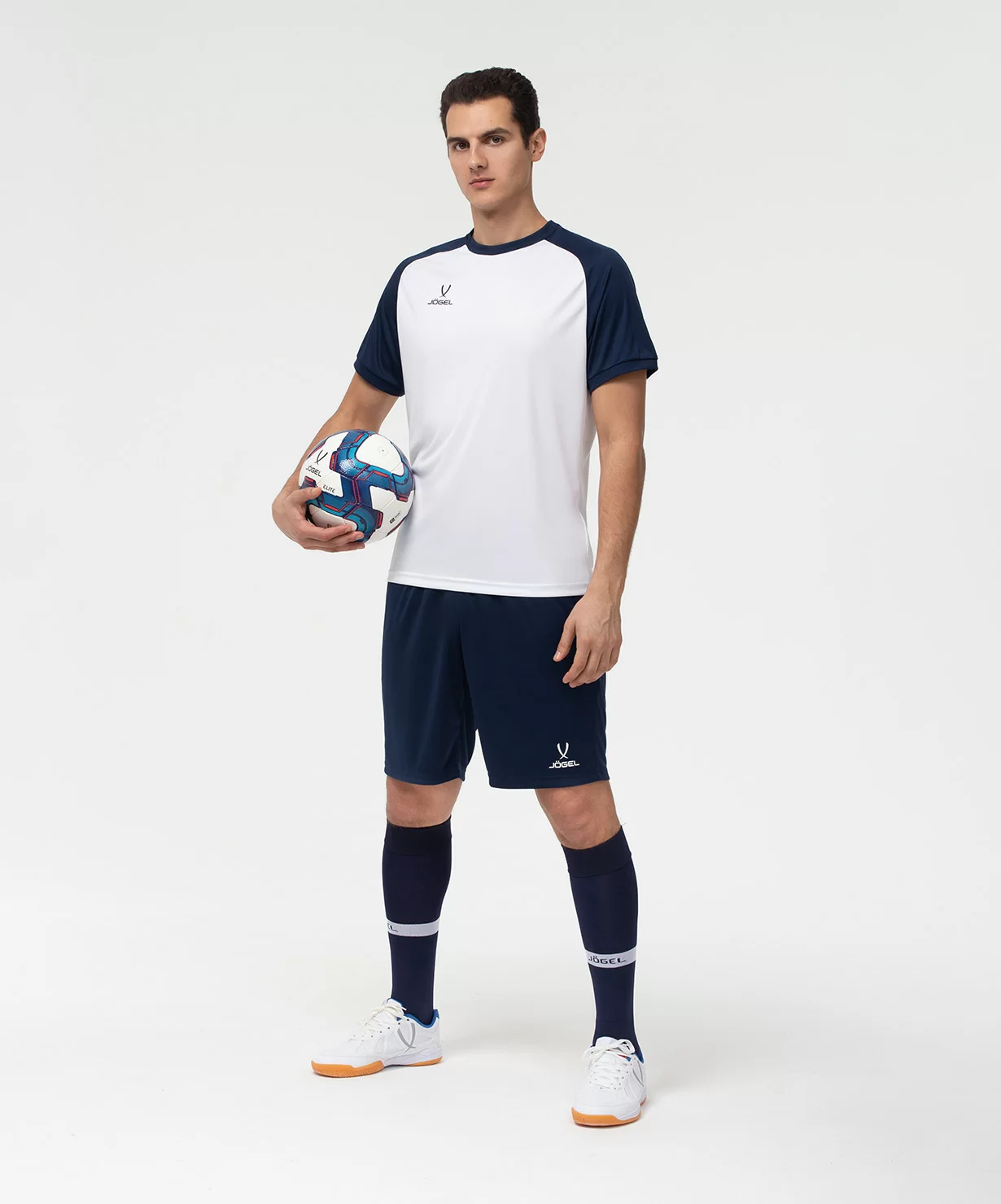 Реальное фото Футболка игровая CAMP Reglan Jersey, белый/темно-синий Jögel от магазина Спортев