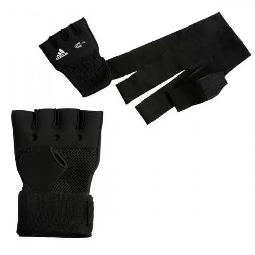 Реальное фото Перчатки Adidas гелевые с бинтом 2 м Quick Wrap Glove Mexican S/M adiBP012 от магазина СпортЕВ