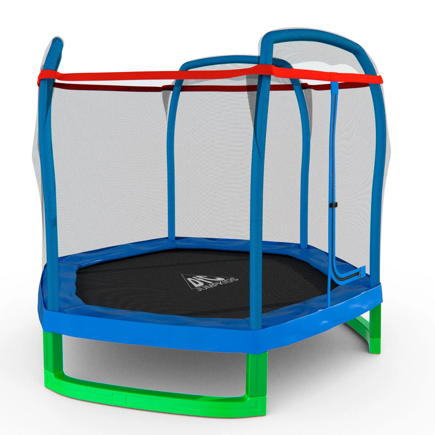 Реальное фото Батут DFC JUMP KIDS 7' синий, сетка (210см) 7FT-JD-B от магазина Спортев