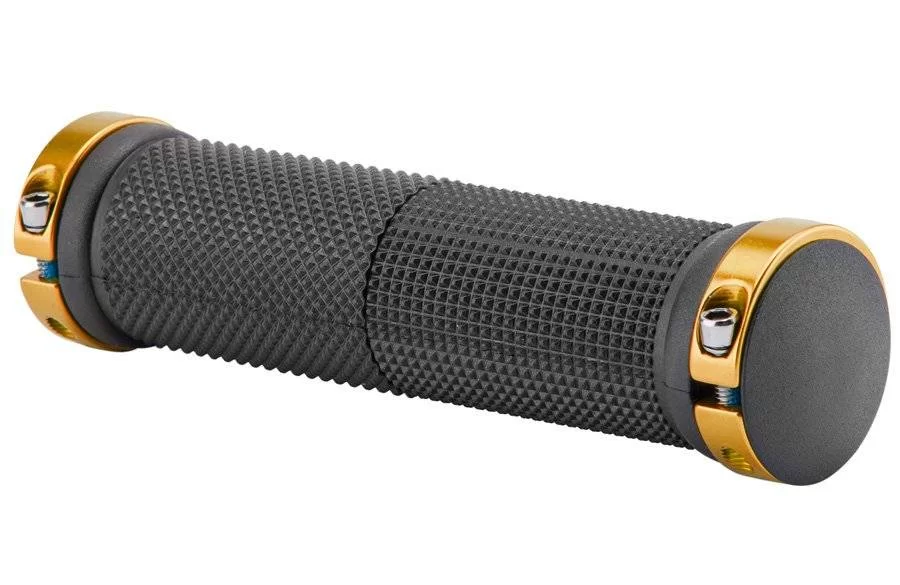 Реальное фото Грипсы XH-G59BL 130 мм чёрные, золотистые кольца 150220 от магазина СпортЕВ