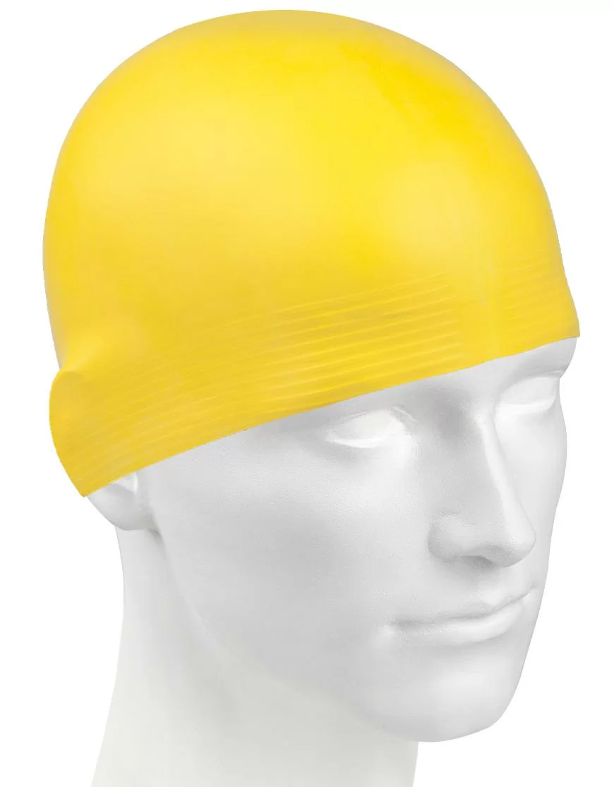 Реальное фото Шапочка для плавания Mad Wave Solid yellow M0565 01 0 06W от магазина СпортЕВ