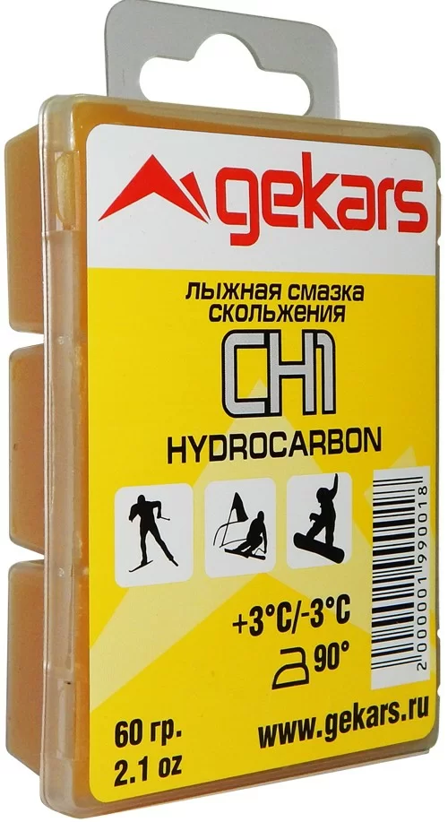 Реальное фото Парафин/мазь скольжения Gekars Pro Hydrocarbon СН1 +3..-3°С 60 г в пласт.упаковке 2494 от магазина Спортев