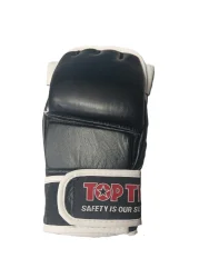 Перчатки для единоборств Top Ten кожа открытая ладонь черные