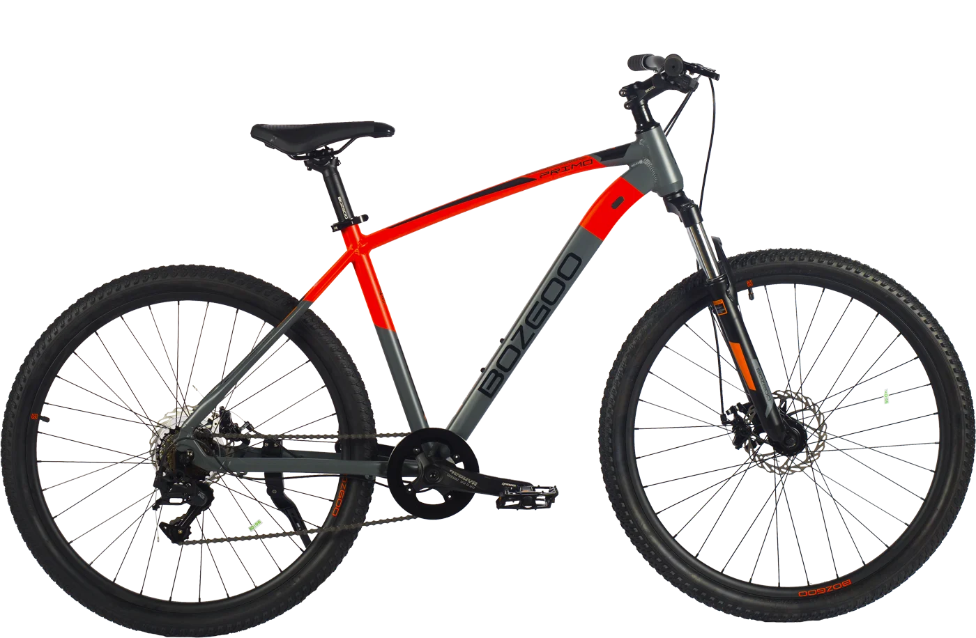 Реальное фото Велосипед BOZGOO Primo 27,5" серый/оранжевый 30128 от магазина Спортев