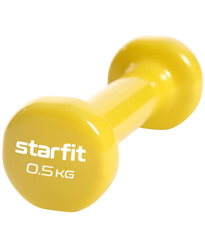 Реальное фото Гантель виниловая 0.5 кг StarFit DB-101 желтый 1445 от магазина СпортЕВ