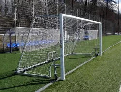 Ворота для мини-футбола SPORTWERK мобильные с колесами, рама овал 3х2х2 м