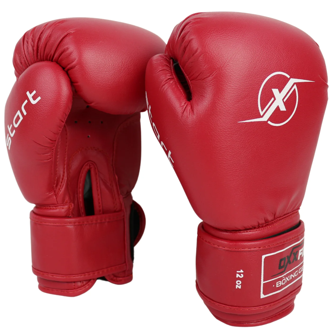 Реальное фото Перчатки боксерские OxxFire Start красные 4494 от магазина Спортев