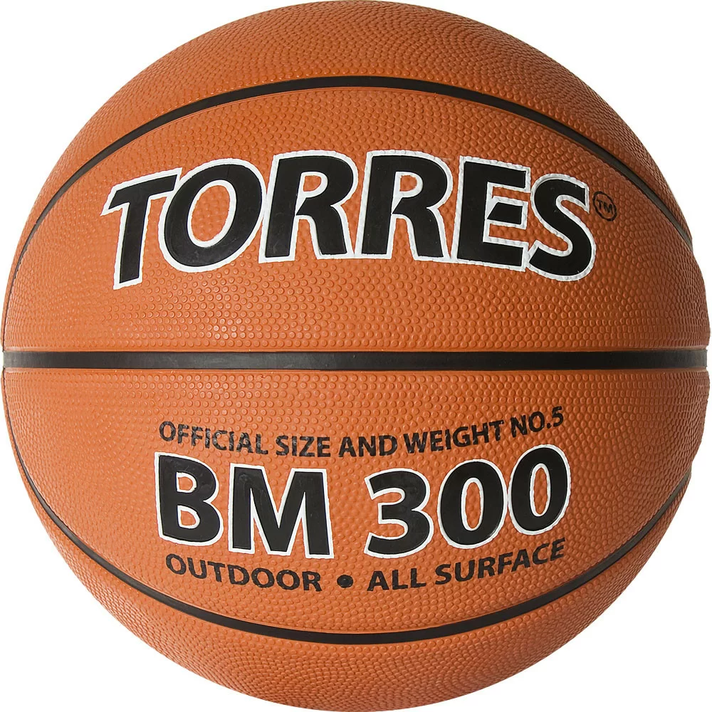Реальное фото Мяч баскетбольный Torres BM300 размер №5 резина темно оранж-черный B02015 от магазина СпортЕВ