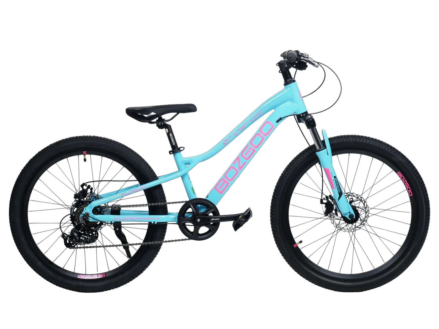 Реальное фото Велосипед BOZGOO Bambino 24" бирюза/розовый 26587 от магазина Спортев