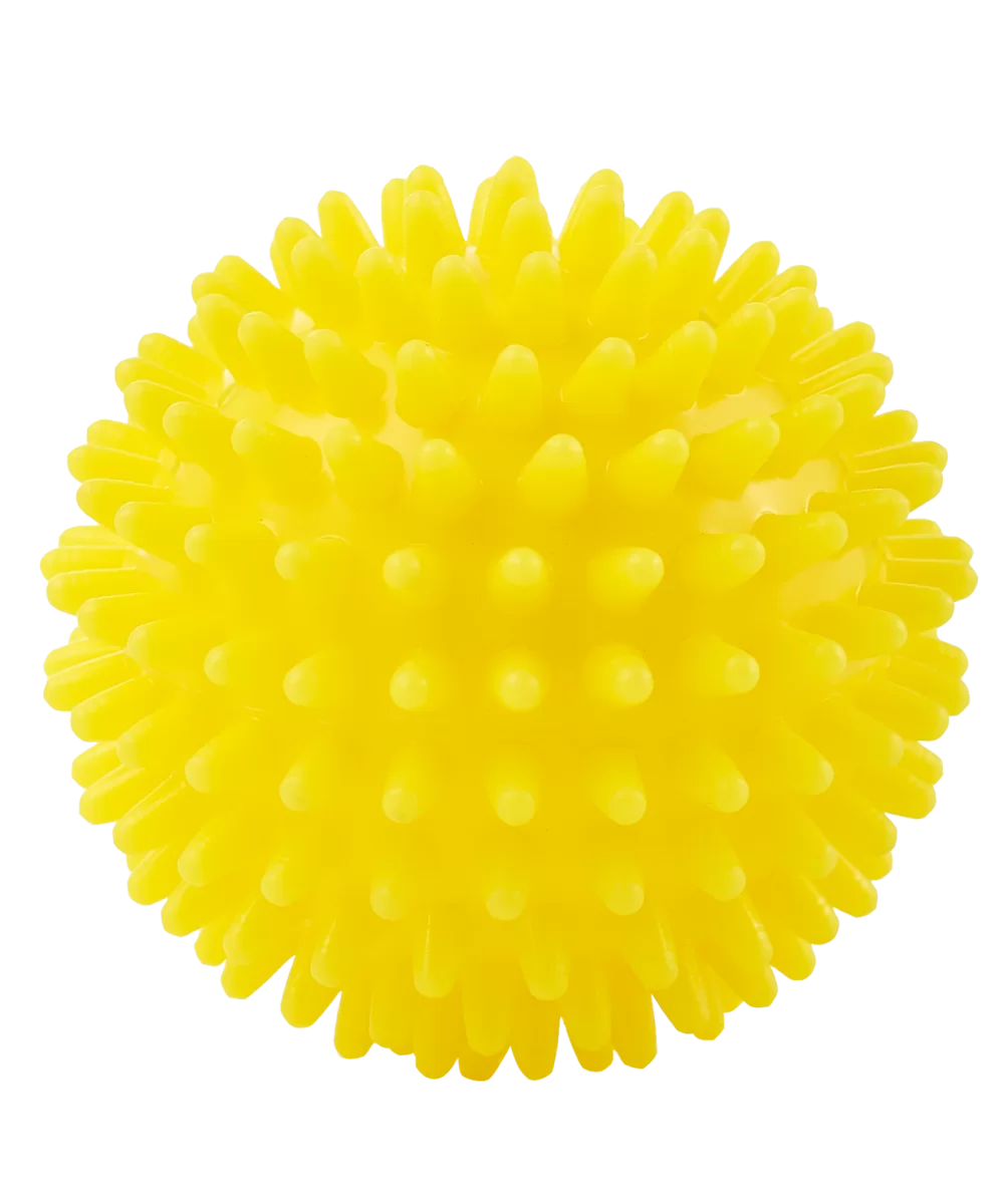 Реальное фото Мяч массажный 6 см BaseFit GB-602 желтый 20567 от магазина СпортЕВ