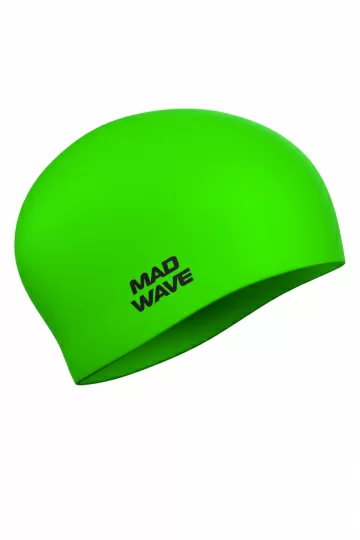 Реальное фото Шапочка для плавания Mad Wave Long Hair Silicone зеленый M0511 01 0 10W от магазина Спортев