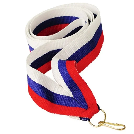 Реальное фото Лента для медали V28-W/BL/R РФ (28 мм) от магазина Спортев