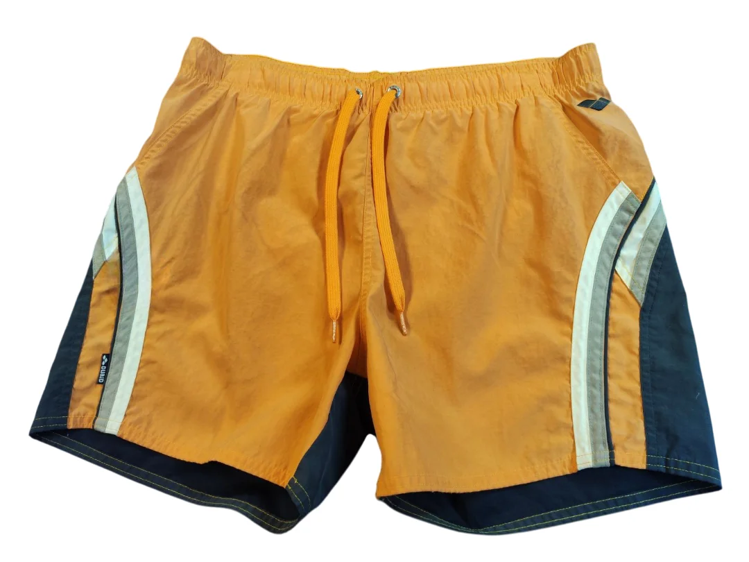 Реальное фото Шорты для плавания Arena Blixio calendula/deep grey/white 43298 35 от магазина Спортев