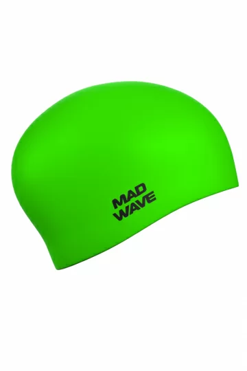 Реальное фото Шапочка для плавания Mad Wave Long Hair Silicone зеленый M0511 01 0 10W от магазина Спортев