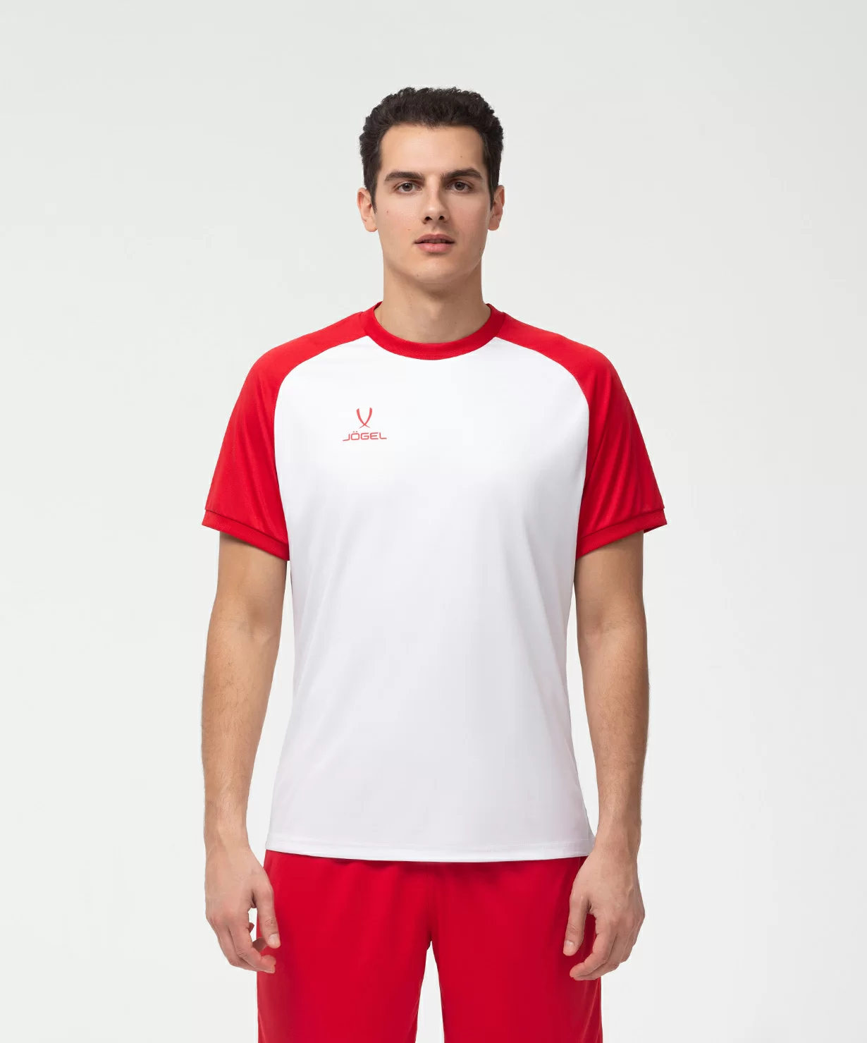 Реальное фото Футболка игровая CAMP Reglan Jersey, белый/красный Jögel от магазина Спортев