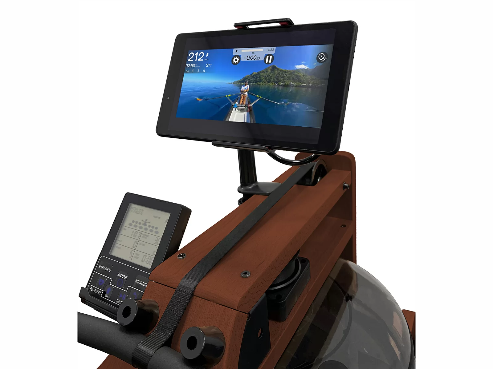 Реальное фото Гребной тренажер UNIX Fit Wood Rower Dark от магазина Спортев