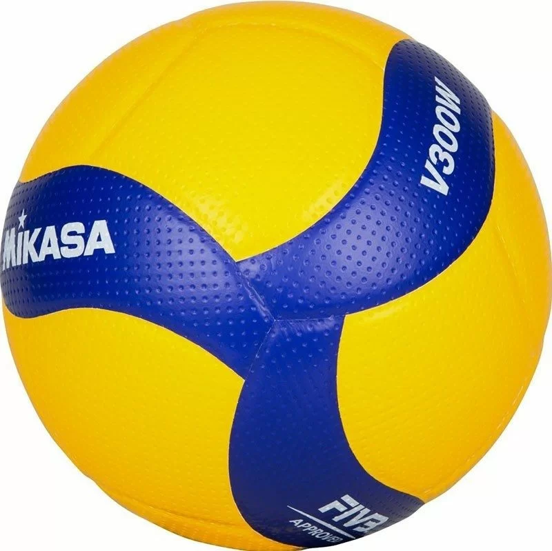 Реальное фото Мяч волейбольный Mikasa V390W р.5 желто-синий от магазина СпортЕВ