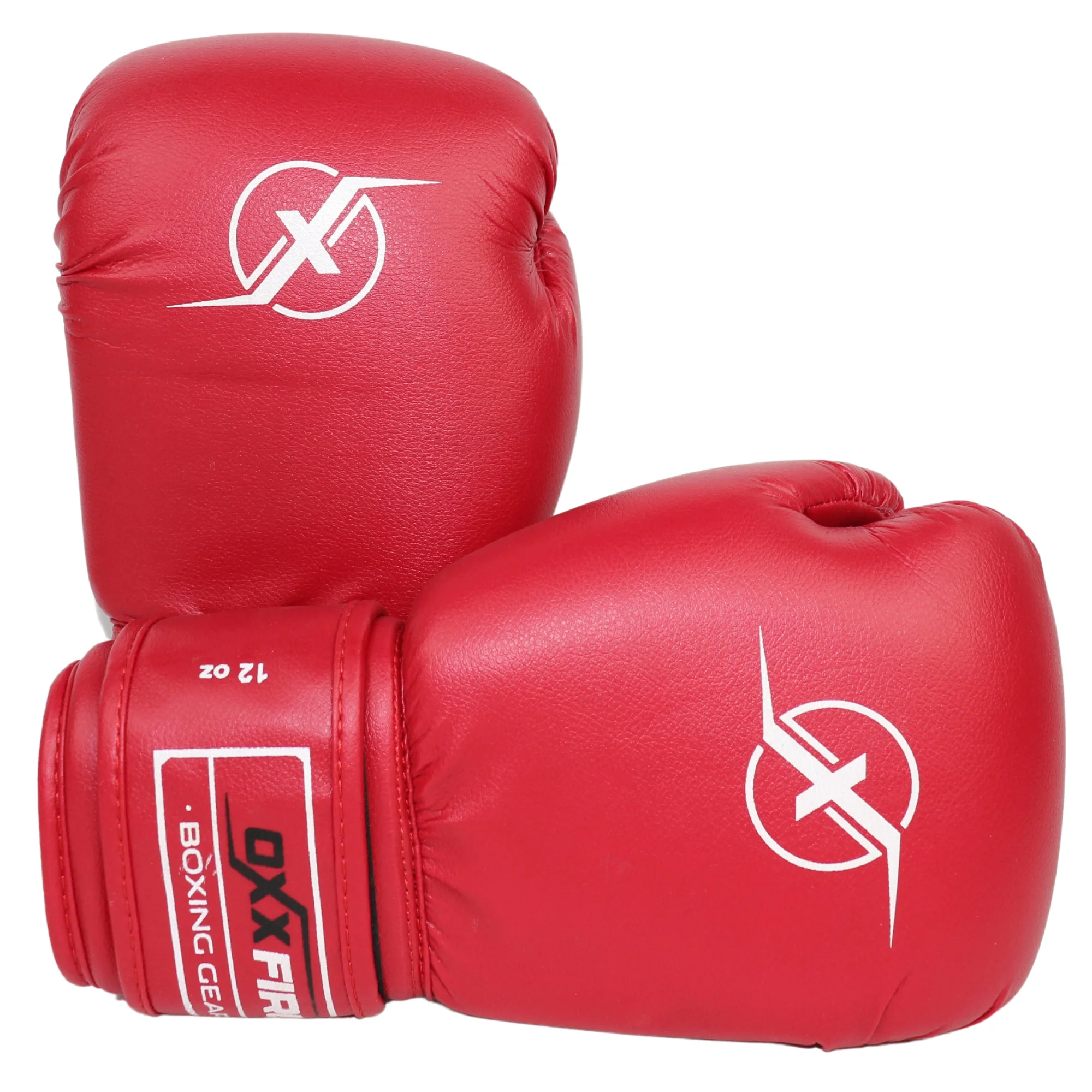 Реальное фото Перчатки боксерские OxxFire Start красные 4494 от магазина Спортев