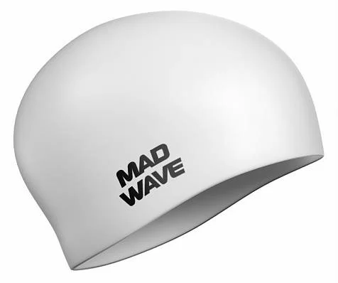 Реальное фото Шапочка для плавания Mad Wave Long Hair Silicone white M0511 01 0 02W от магазина СпортЕВ