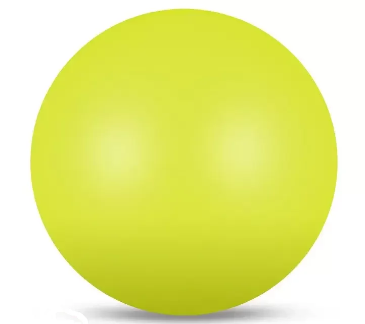 Реальное фото Мяч для художественной гимнастики 19 см 400 г Indigo металлик лимонный IN329 от магазина СпортЕВ