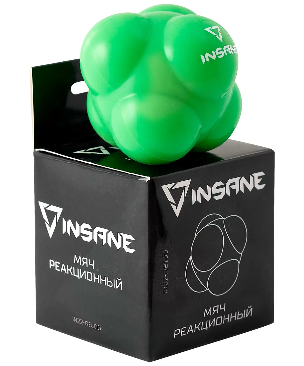 Реальное фото Мяч для трен. реакции Insane IN22-RB100 диам. 6,8 см силикагель зеленый 20909 от магазина СпортЕВ