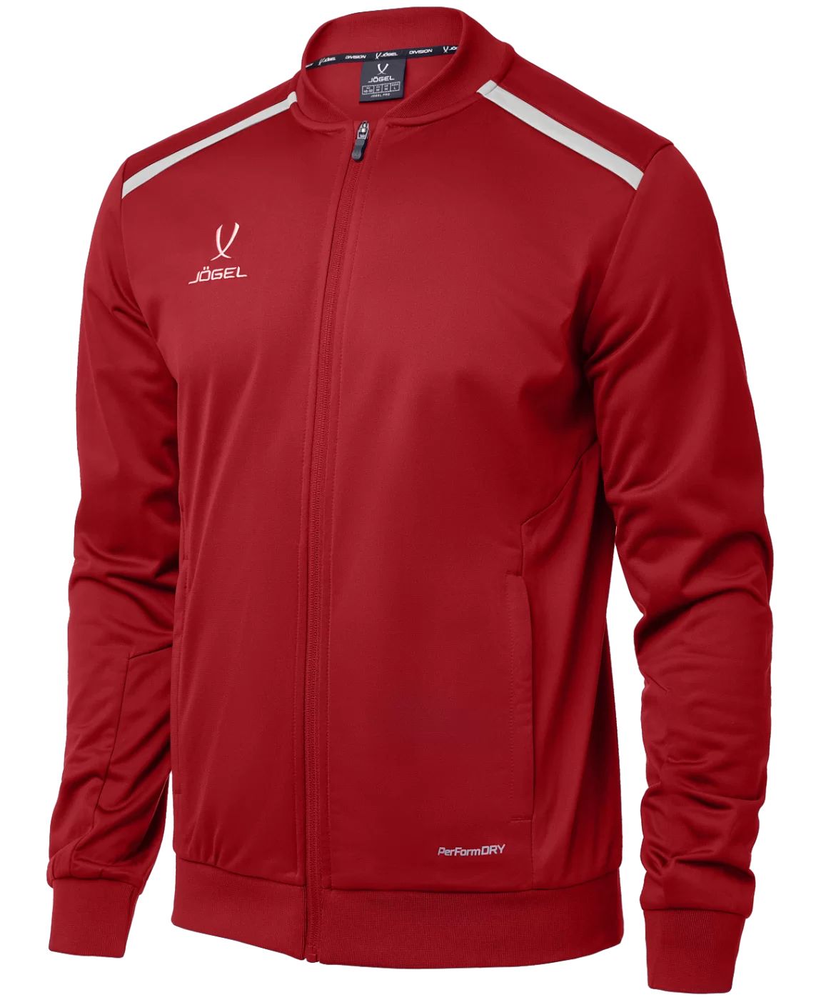 Реальное фото Олимпийка DIVISION PerFormDRY Pre-match Knit Jacket, красный Jögel от магазина СпортЕВ