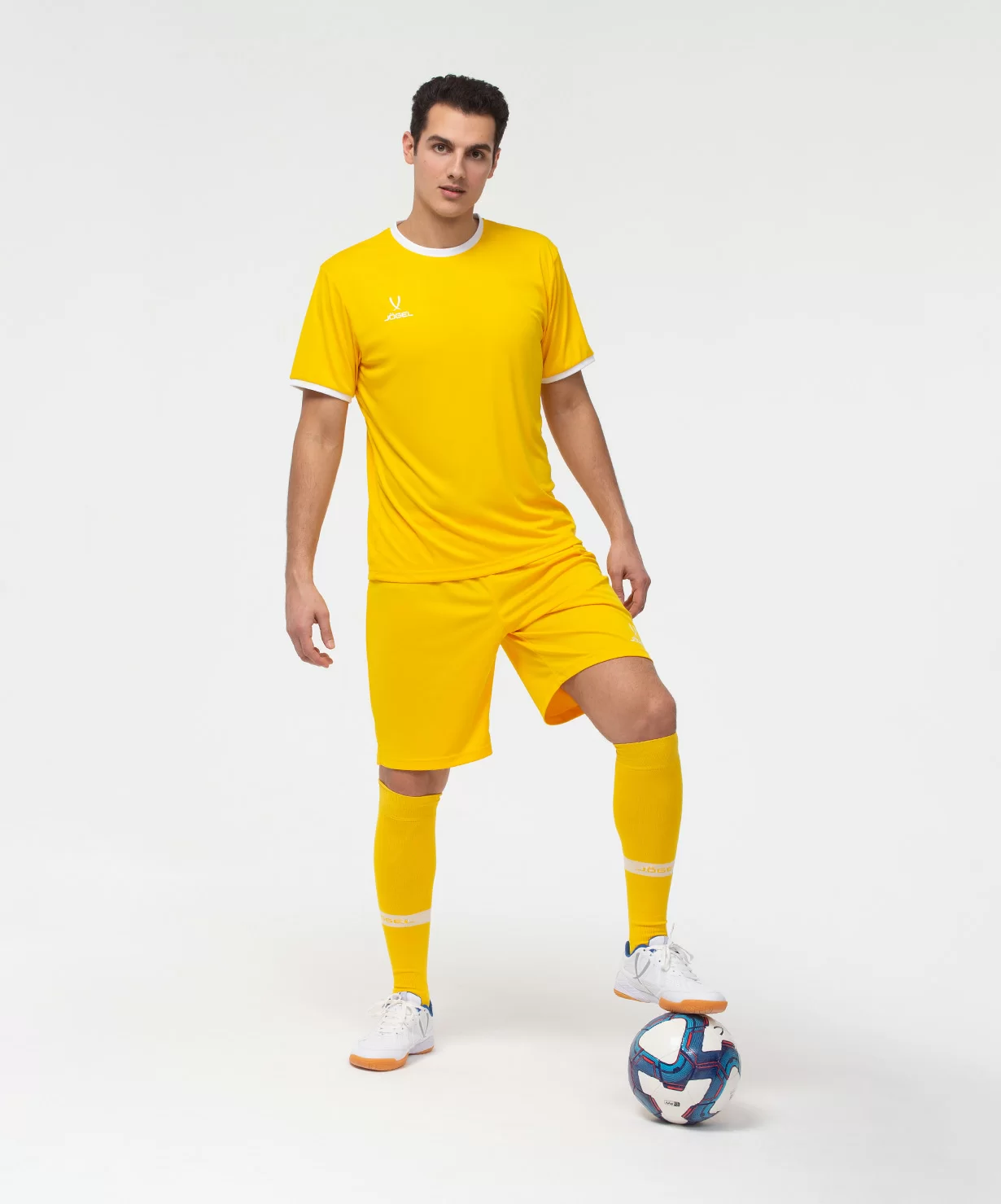 Реальное фото Футболка футбольная CAMP Origin, желтый/белый Jögel от магазина Спортев