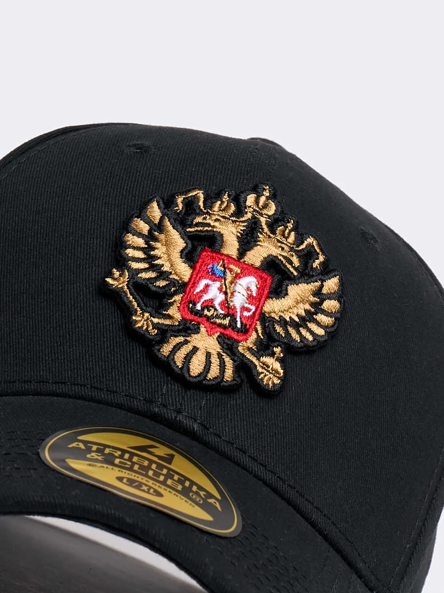 Реальное фото Бейсболка Россия черная р.55-58 10392 от магазина Спортев