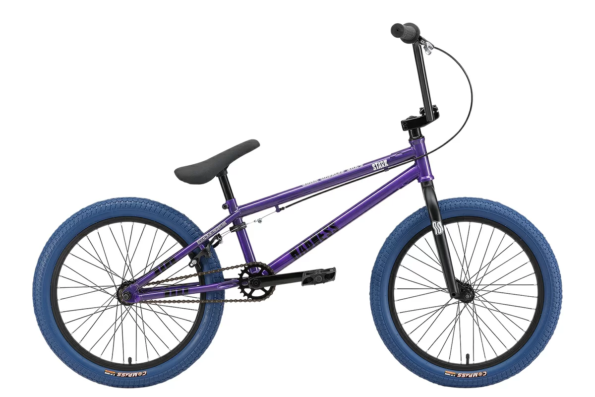 Реальное фото Велосипед Stark Madness BMX 4 (2024) серо-фиолетовый/черный/темно-синий от магазина Спортев