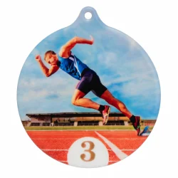 Медаль MZP 455-55 бег 3 место с сублимацией (D-55мм, s-2 мм)