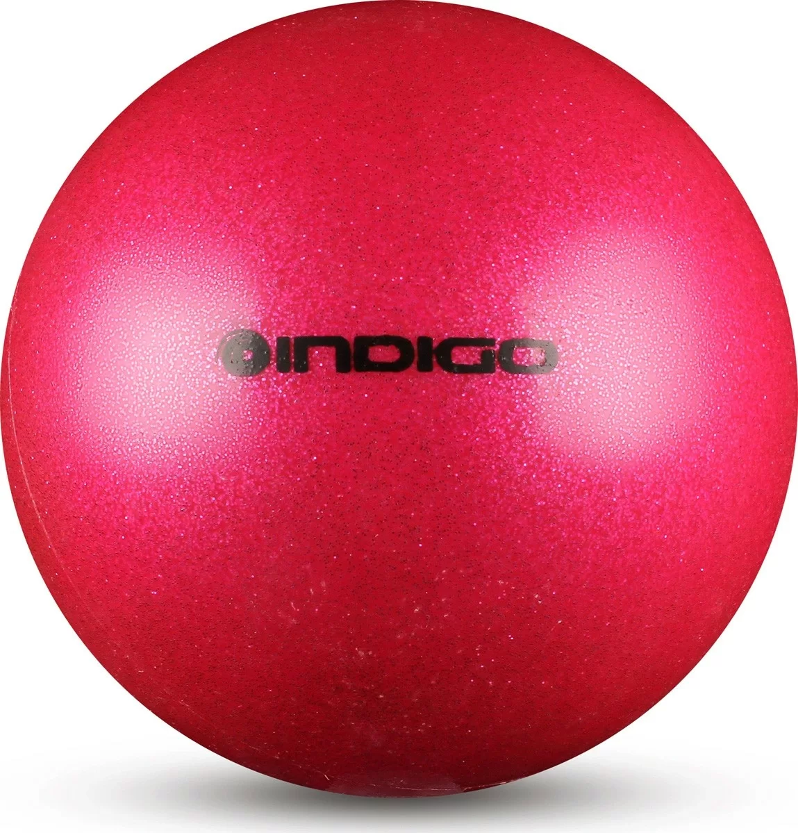 Реальное фото Мяч для художественной гимнастики 15 см 300 г Indigo металлик розовый с блестками IN119 от магазина СпортЕВ