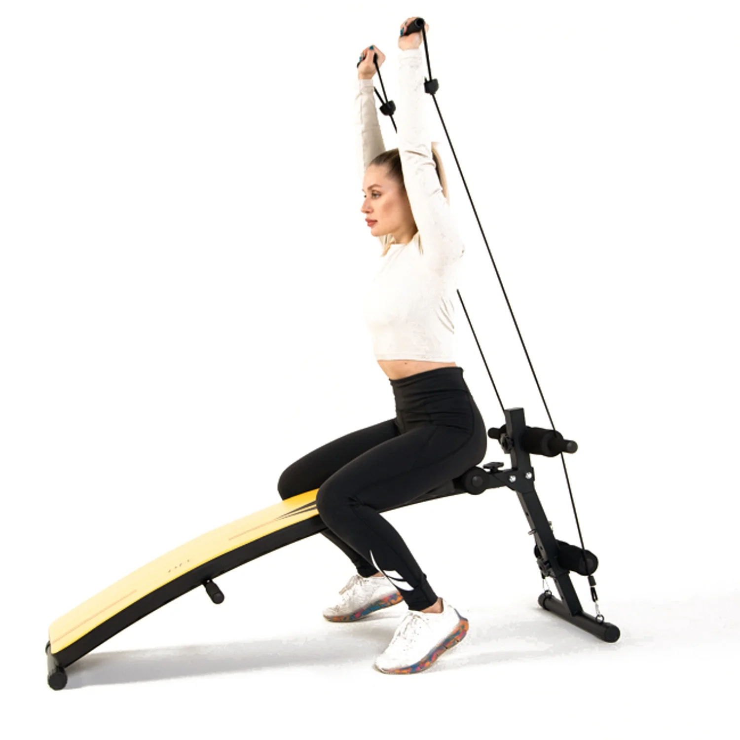 Реальное фото Скамья для пресса DFC гантели, эспандеры D102RY от магазина Спортев