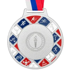 Медаль MZP 518-80/SM с лентой (D-80мм, s-3 мм)