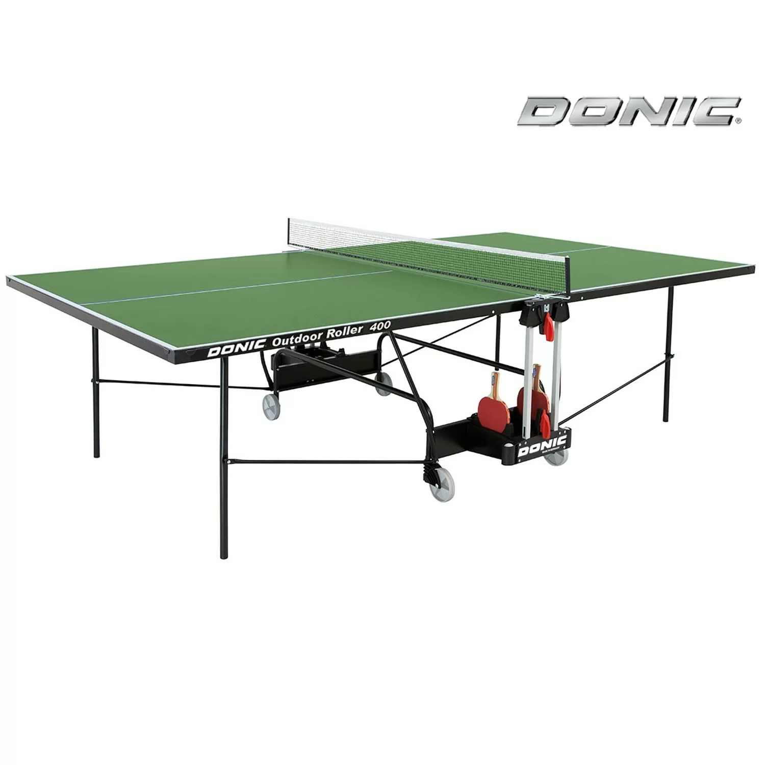 Реальное фото Теннисный стол DONIC OUTDOOR ROLLER 400 GREEN 230294-G от магазина Спортев