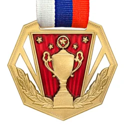 Медаль MZP 369-60/GRD с лентой (D-60 мм, s-2 мм)  латунь