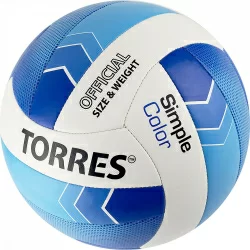 Мяч волейбольный Torres Simple Color р.5 синт. кожа бело-сине-голубой V323115