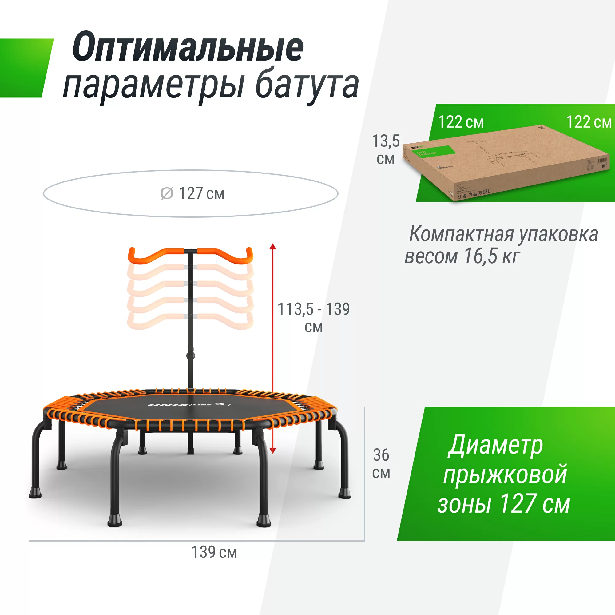Реальное фото Батут UNIX Line FITNESS Premium (127 см) Orange от магазина СпортЕВ