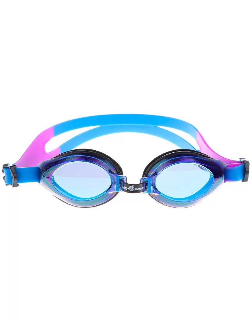 Реальное фото Очки для плавания Mad Wave Aqua Rainbow Junior blue M0415 05 0 04W от магазина Спортев