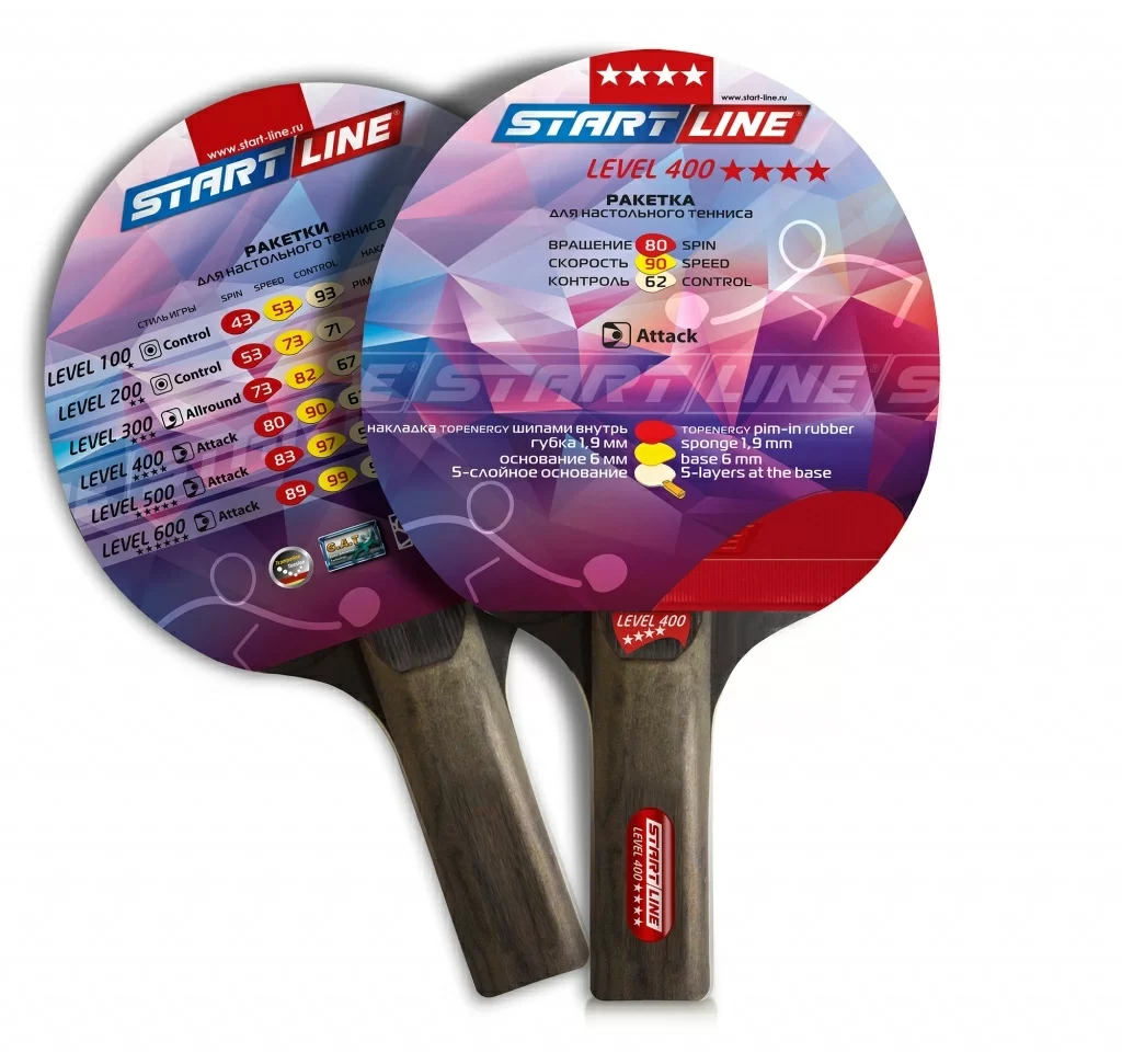 Реальное фото Ракетка для настольного тенниса Start line Level 400 New (прямая) 12503 от магазина СпортЕВ