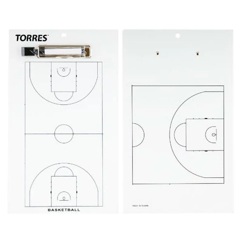 Реальное фото Доска тактическая для баскетбола Torres маркерная с зажимом TR1003B от магазина СпортЕВ