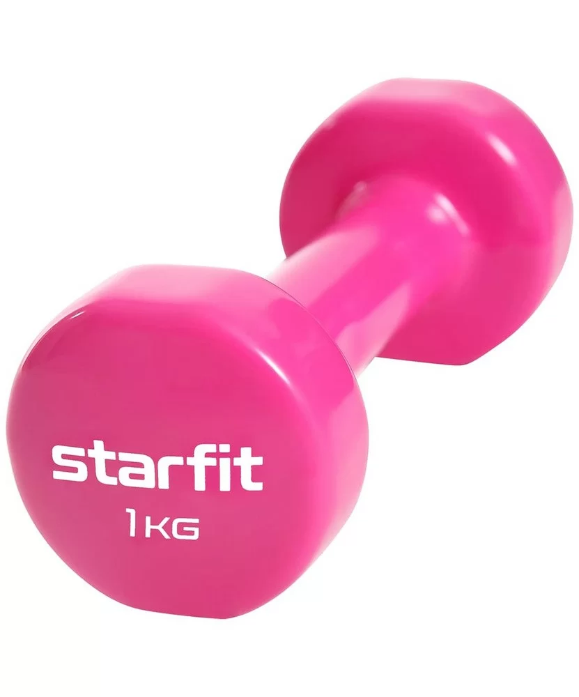 Реальное фото Гантель виниловая 1 кг StarFit DB-101 розовый 1446 от магазина СпортЕВ