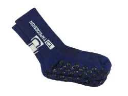 Носки футбольные нескользящие с надписью Tapedesign темно-сине-белые