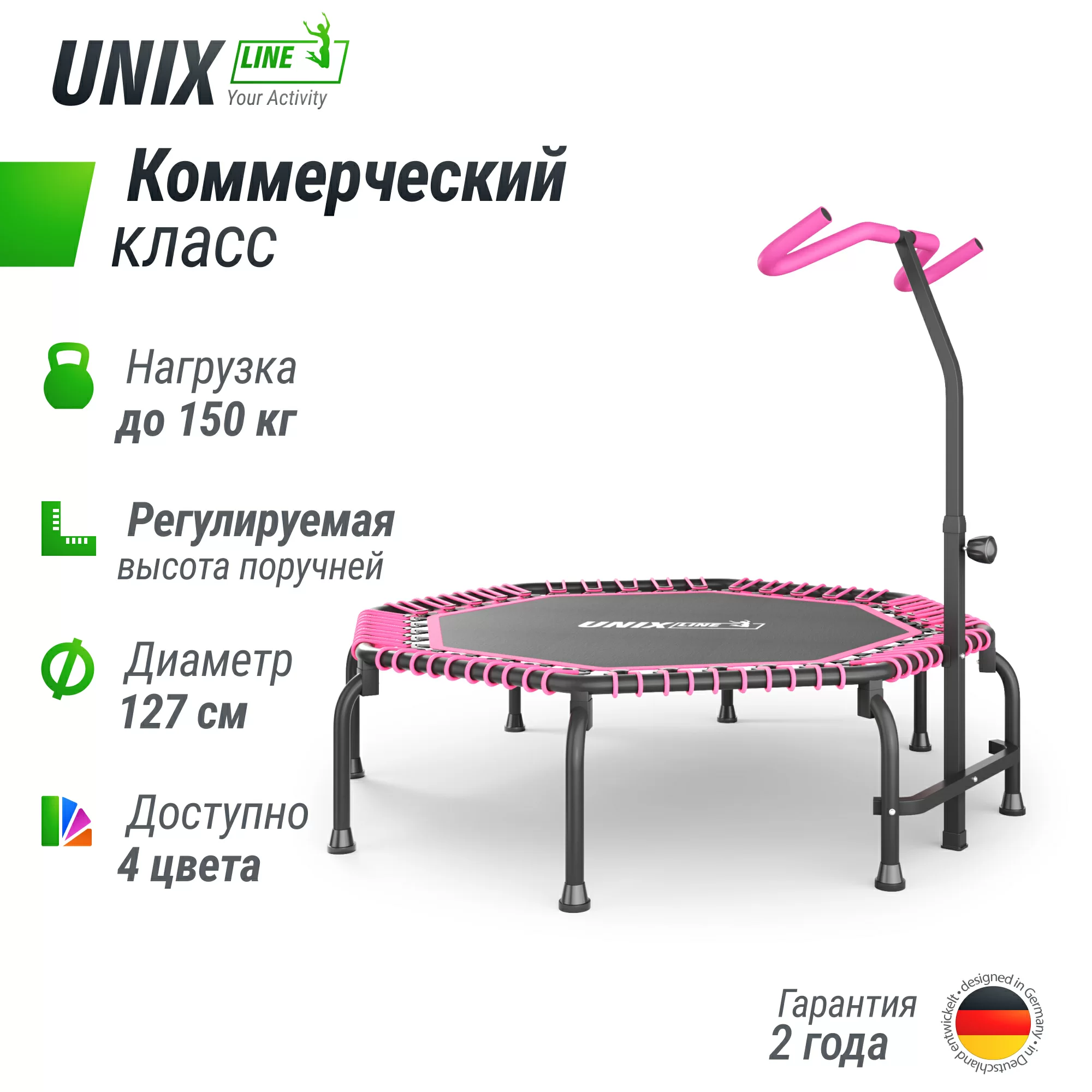 Реальное фото Батут UNIX Line FITNESS Premium (127 см) Pink от магазина СпортЕВ