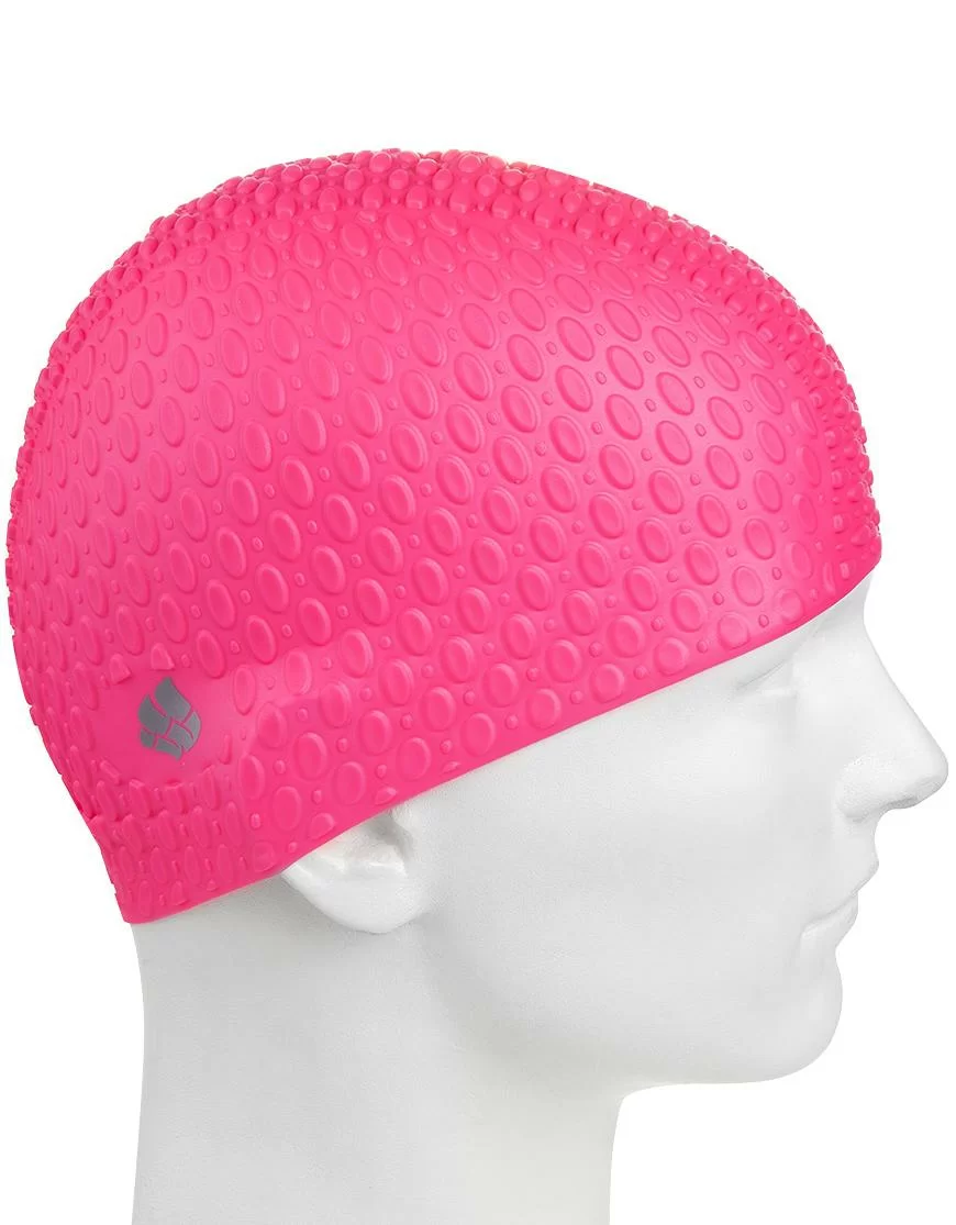 Реальное фото Шапочка для плавания Mad Wave Silicone Bubble pink M0539 06 0 11W от магазина Спортев